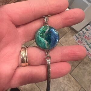 Silver and Blue Bracelet